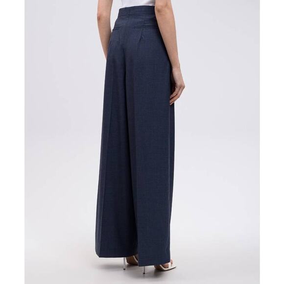 Givenchy Pleated Wide Leg Trouser Pants in Denim Blue 40 US 8 - Picture 3 of 6